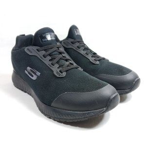 Skechers Women's Size 9 Wide Squad Slip Resistant Work Sneakers Black Mesh